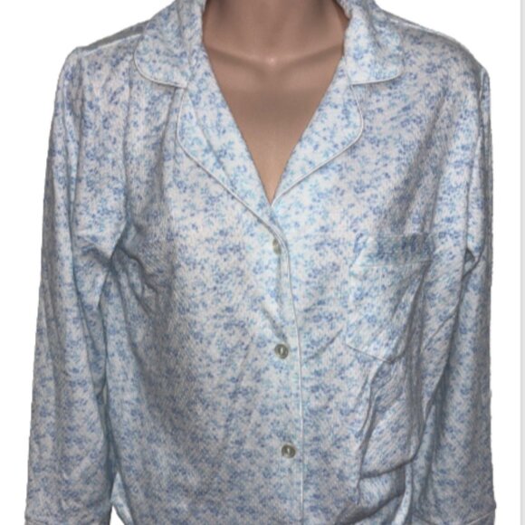 Miss Elaine Womens Pajama Set Floral Collared Long Sleeve Button Up Cottage S - Picture 3 of 6